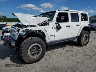 2020 Jeep Wrangler Unlimited Rubicon with VIN 1C4HJXFG4LW239307, listed as a Copart auction lot 54037595 with 19,850 mi miles and Salvage title. Bid and sale history available at DreamBid. Image 1.