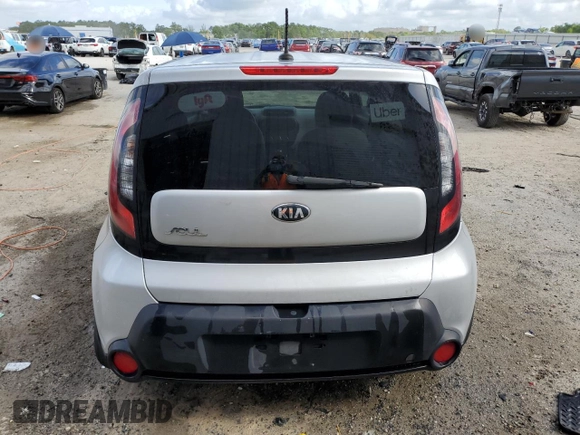 2016 Kia Soul with VIN KNDJN2A29G7837851, listed as a Copart auction lot 51453295 with 0 mi miles and Salvage Title. Bid and sale history available at carsss.com. Image 6.