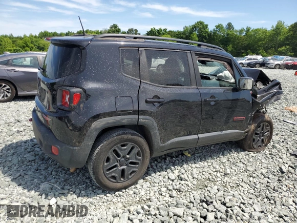2018 Jeep Renegade Trailhawk with VIN ZACCJBCB0JPH15701, listed as a Copart auction lot 57450485 with Not provided miles and Salvage title. Bid and sale history available at DreamBid. Image 3.