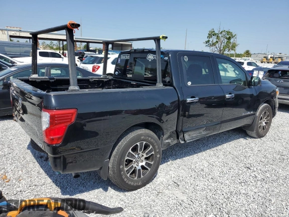 2021 Nissan Titan SV with VIN 1N6AA1EE9MN524930, listed as a Copart auction lot 52069845 with 44,280 mi miles and Salvage Title. Bid and sale history available at DreamBid. Image 3.