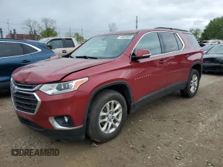 2019 Chevrolet Traverse LT Cloth z VIN 1GNERGKW7KJ178501, wystawiony jako Copart lot #55826025 z przebiegiem 185 742 mil mil oraz Szkoda całkowita • Salvage title. Historia ofert i sprzedaży dostępna na DreamBid. Obrazek 1.