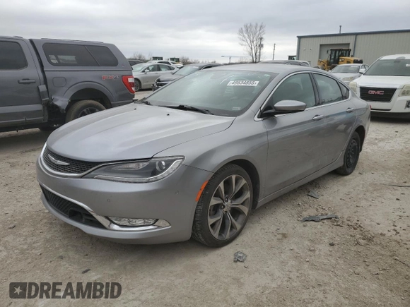 2015 Chrysler 200 C with VIN 1C3CCCCG6FN572317, listed as a Copart auction lot 49534855 with 94,032 mi miles and Clean Title. Bid and sale history available at carsss.com. Image 1.