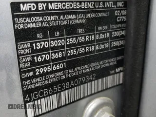 2008 Mercedes-Benz R 3.5L with VIN 4JGCB65E38A079342, listed as a Copart auction lot 51164955 with 167,547 mi miles and Salvage Title. Bid and sale history available at DreamBid. Image 14.