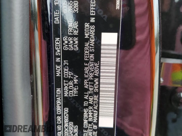 2022 Volvo XC90 Momentum with VIN YV4102CK3N1805700, listed as a Copart auction lot 82303984 with 31,877 mi miles and Salvage Title. Bid and sale history available at DreamBid. Image 13.