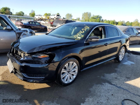 2013 Volkswagen Passat SE with VIN 1VWBP7A34DC019822, listed as a Copart auction lot 54716514 with 113,894 mi miles and Salvage Title. Bid and sale history available at carsss.com. Image 1.