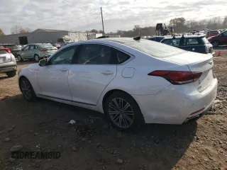 2018 Genesis G80 3.8L with VIN KMHGN4JE0JU250796, listed as a Copart auction lot 78609444 with 121,395 mi miles and Salvage Title. Bid and sale history available at DreamBid. Image 2.