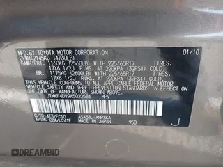 2010 Toyota RAV4 with VIN JTMKF4DV9A5022586, listed as a IAAI auction lot 42625910 with 109,773 mi miles and . Bid and sale history available at DreamBid. Image 9.