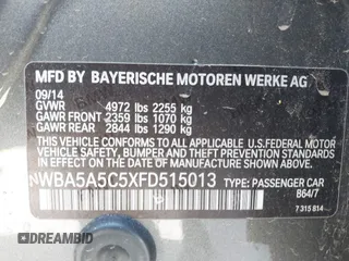 2015 BMW 5 Series 528i z VIN WBA5A5C5XFD515013, wystawiony jako IAAI lot #42105984 z przebiegiem 157 465 mil mil oraz . Historia ofert i sprzedaży dostępna na DreamBid. Obrazek 9.