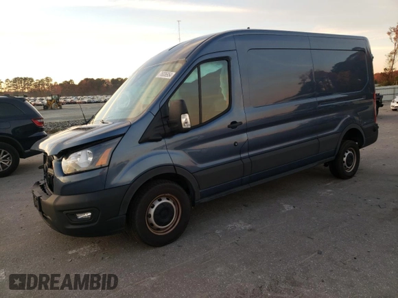 2024 Ford Transit Cargo with VIN 1FTBR1C85RKA59326, listed as a Copart auction lot 76836954 with 22,755 mi miles and Salvage Title. Bid and sale history available at DreamBid. Image 1.