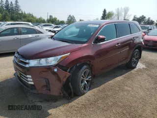 2019 Toyota Highlander LE with VIN 5TDZZRFH2KS296654, listed as a Copart auction lot 64292615 with 197,104 mi miles and Salvage title. Bid and sale history available at DreamBid. Image 1.