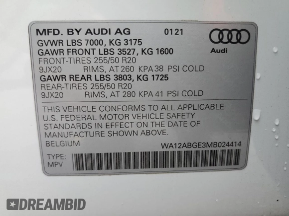 2021 Audi e-tron Sportback Premium Plus z VIN WA12ABGE3MB024414, wystawiony jako Copart lot #69824382 z przebiegiem 24 655 mil mil oraz . Historia ofert i sprzedaży dostępna na DreamBid. Obrazek 15.