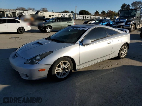 2000 Toyota Celica GT with VIN JTDDR32T1Y0046786, listed as a Copart auction lot 82707594 with 201,791 mi miles and Salvage Title. Bid and sale history available at carsss.com. Image 1.