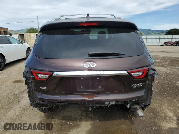 2019 Infiniti QX60 Pure with VIN 5N1DL0MM5KC524862, listed as a Copart auction lot 52144065 with 20,590 mi miles and Salvage title. Bid and sale history available at DreamBid. Image 6.