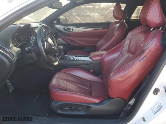 2017 Infiniti Q60 Red Sport 400 with VIN JN1FV7EL9HM702204, listed as a Copart auction lot 47021645 with 0 mi miles and Salvage Title. Bid and sale history available at carsss.com. Image 7.