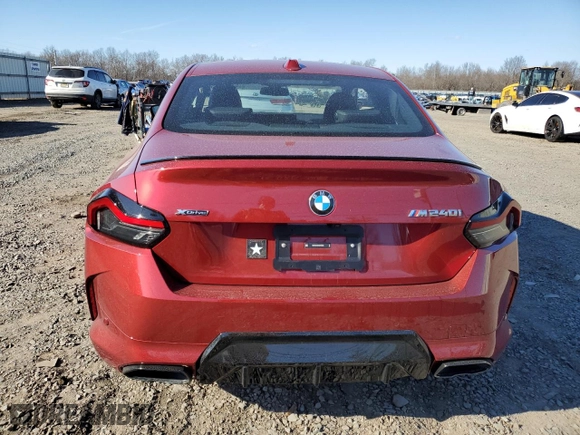 2025 BMW 2 Series M240i xDrive with VIN 3MW53CM00S8F06846, listed as a Copart auction lot 47293305 with 1,314 mi miles and Salvage Title. Bid and sale history available at carsss.com. Image 6.