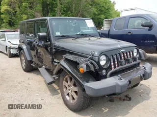 2015 Jeep Wrangler Unlimited Sahara with VIN 1C4HJWEG3FL661568, listed as a IAAI auction lot 42387810 with 140,927 mi miles and . Bid and sale history available at DreamBid. Image 1.