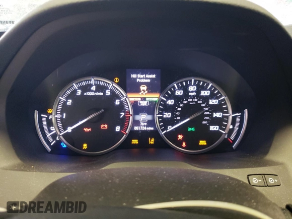 2017 Acura MDX Sport Hybrid w/Advance Pkg with VIN 5FRYD7H76HB000677, listed as a Copart auction lot 70718164 with 51,724 mi miles and Salvage Title. Bid and sale history available at carsss.com. Image 9.