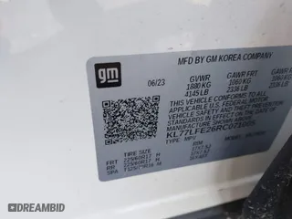 2024 Chevrolet Trax LS with VIN KL77LFE26RC071005, listed as a IAAI auction lot 41223029 with 38,785 mi miles. Bid and sale history available at carsss.com. Image 9.