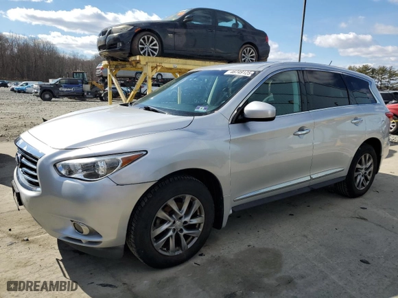 2013 Infiniti JX35 with VIN 5N1AL0MM2DC342865, listed as a Copart auction lot 46749125 with 107,549 mi miles and Clean Title. Bid and sale history available at carsss.com. Image 1.
