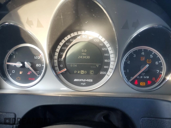 2009 Mercedes-Benz C 63 AMG with VIN WDDGF77X89F245590, listed as a Copart auction lot 75036764 with 243,430 mi miles and Salvage Title. Bid and sale history available at DreamBid. Image 9.