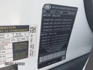 2022 Land Rover Range Rover Sport SVR with VIN SALWZ2RE1NA236189, listed as a IAAI auction lot 41950258 with 46,214 mi miles and . Bid and sale history available at DreamBid. Image 9.