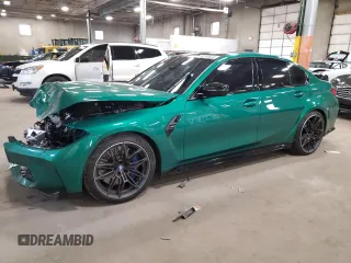 2024 BMW M3 with VIN WBS53AY03RFS18623, listed as a Copart auction lot 50246824 with 2,253 mi miles and Salvage Title. Bid and sale history available at carsss.com. Image 1.