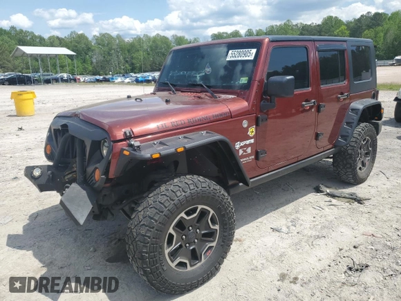 2007 Jeep Wrangler Unlimited X with VIN 1J4GA39187L161451, listed as a Copart auction lot 55280905 with 214,660 mi miles and Salvage Title. Bid and sale history available at DreamBid. Image 1.