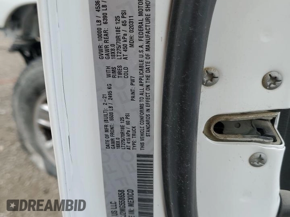 2021 Ram 2500 Tradesman with VIN 3C6UR5CJ2MG558658, listed as a Copart auction lot 55326055 with 44,786 mi miles and Salvage Title. Bid and sale history available at carsss.com. Image 12.