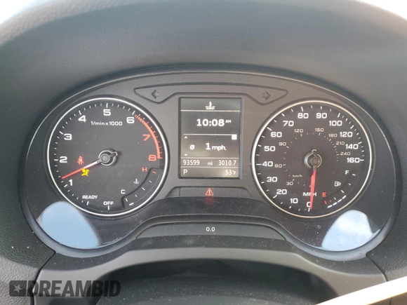 2019 Audi A3 Sedan Premium with VIN WAUBEGFF3K1018243, listed as a Copart auction lot 44052345 with 93,599 mi miles and Salvage Title. Bid and sale history available at carsss.com. Image 9.