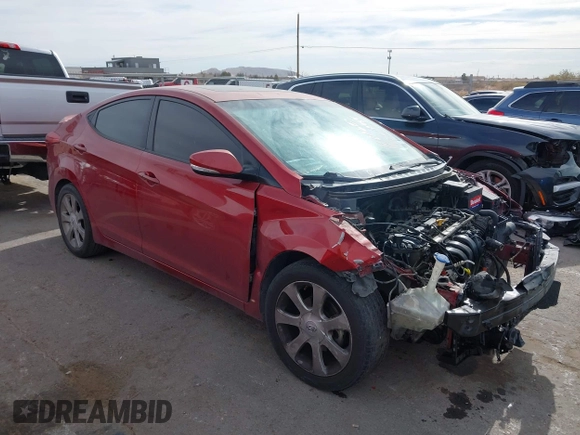 2013 Hyundai Elantra GLS z VIN KMHDH4AE5DU865858, wystawiony jako IAAI lot #41204904 z przebiegiem 79 821 mil mil oraz . Historia ofert i sprzedaży dostępna na DreamBid. Obrazek 1.