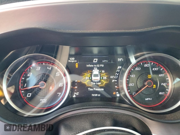 2019 Dodge Charger R/T z VIN 2C3CDXCT8KH676893, wystawiony jako Copart lot #41858345 z przebiegiem 74 109 mil mil oraz Szkoda całkowita • Salvage title. Historia ofert i sprzedaży dostępna na DreamBid. Obrazek 9.