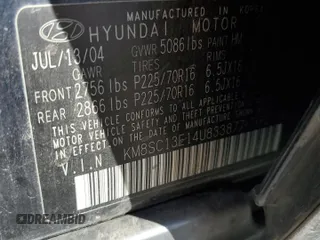 2004 Hyundai Santa Fe GLS with VIN KM8SC13E14U833877, listed as a Copart auction lot 72091704 with 165,519 mi miles and Clean Title. Bid and sale history available at carsss.com. Image 15.