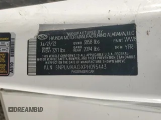 2023 Hyundai Elantra SEL z VIN 5NPLM4AGXPH095443, wystawiony jako Copart lot #46587995 z przebiegiem 38 824 mil mil oraz Szkoda całkowita • Salvage title. Historia ofert i sprzedaży dostępna na DreamBid. Obrazek 12.