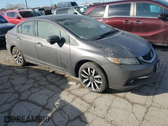 2015 Honda Civic EX-L with VIN 19XFB2F99FE224146, listed as a Copart auction lot 46740495 with 57,004 mi miles and Salvage Title. Bid and sale history available at carsss.com. Image 4.
