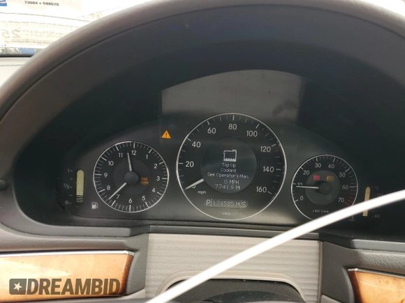 2009 Mercedes-Benz E Luxury 3.5L with VIN WDBUF87X09B372911, listed as a Copart auction lot 53430975 with 174,585 mi miles and Salvage Title. Bid and sale history available at carsss.com. Image 9.