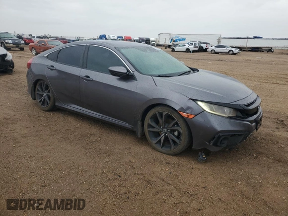 2020 Honda Civic Sedan Sport with VIN 19XFC2F88LE001533, listed as a Copart auction lot 51584195 with 79,130 mi miles and Salvage Title. Bid and sale history available at carsss.com. Image 4.