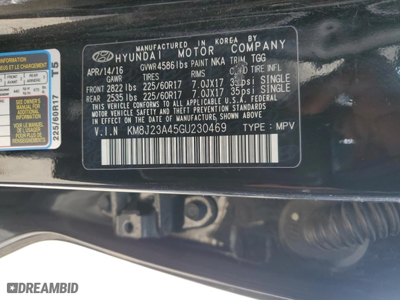 2016 Hyundai Tucson SE with VIN KM8J23A45GU230469, listed as a Copart auction lot 50177965 with 122,643 mi miles and Clean Title. Bid and sale history available at carsss.com. Image 13.