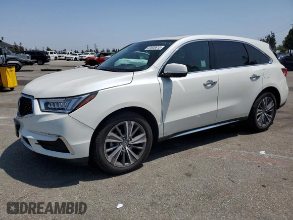 2018 Acura MDX Technology with VIN 5J8YD4H50JL015632, listed as a Copart auction lot 62608615 with 52,999 mi miles and Salvage title. Bid and sale history available at DreamBid. Image 1.