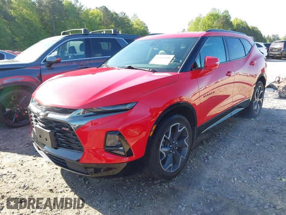 2021 Chevrolet Blazer RS z VIN 3GNKBKRSXMS532963, wystawiony jako IAAI lot #42042190 z przebiegiem 67 275 mil mil oraz . Historia ofert i sprzedaży dostępna na DreamBid. Obrazek 2.