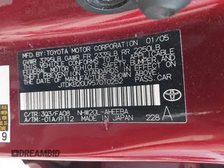 2005 Toyota Prius with VIN JTDKB20U957010252, listed as a IAAI auction lot 42119577 with 117,717 mi miles. Bid and sale history available at carsss.com. Image 9.