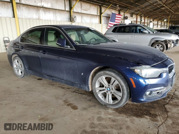 2017 BMW 3 Series 330e iPerformance with VIN WBA8E1C51HK480158, listed as a Copart auction lot 49490625 with 56,270 mi miles and Clean Title. Bid and sale history available at carsss.com. Image 4.