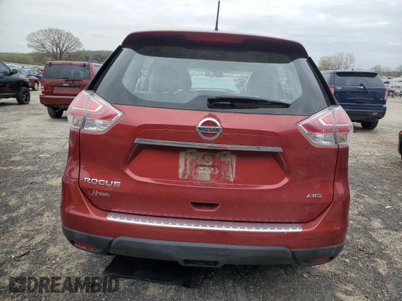 2016 Nissan Rogue SV with VIN KNMAT2MV5GP626187, listed as a Copart auction lot 54683805 with 92,526 mi miles and Clean Title. Bid and sale history available at carsss.com. Image 6.