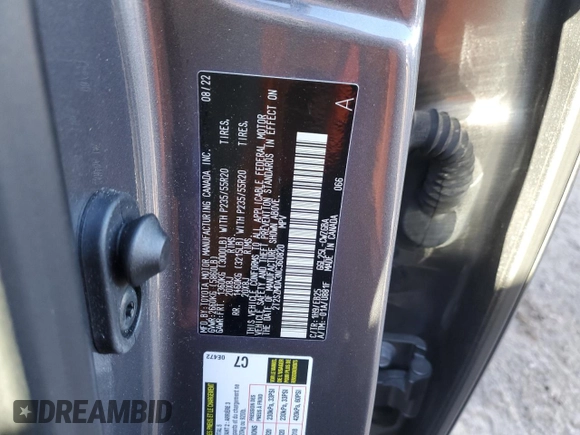 2022 Lexus RX 350 F Sport with VIN 2T2SZMDA3NC360820, listed as a Copart auction lot 87320574 with 48,899 mi miles and Salvage title. Bid and sale history available at DreamBid. Image 12.