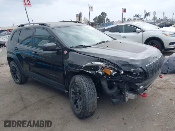 2019 Jeep Cherokee Trailhawk with VIN 1C4PJMBX6KD232515, listed as a IAAI auction lot 39495367 with 53,293 mi miles and . Bid and sale history available at DreamBid. Image 1.