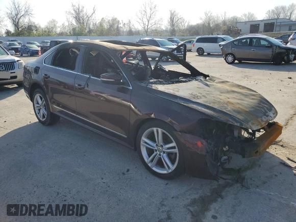 2013 Volkswagen Passat SE with VIN 1VWBN7A34DC089486, listed as a Copart auction lot 51779185 with Not provided miles and Non repairable. Bid and sale history available at DreamBid. Image 4.