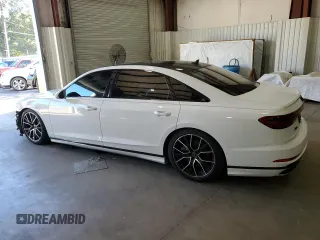 2021 Audi A8 with VIN WAU8DAF88MN007648, listed as a Copart auction lot 81269924 with 32,844 mi miles and Salvage Title. Bid and sale history available at carsss.com. Image 2.