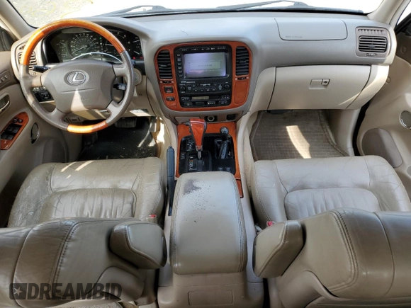 2002 Lexus LX 470 z VIN JTJHT00W323520240, wystawiony jako Copart lot #46495595 z przebiegiem 187 788 mil mil oraz Szkoda całkowita • Salvage title. Historia ofert i sprzedaży dostępna na DreamBid. Obrazek 8.