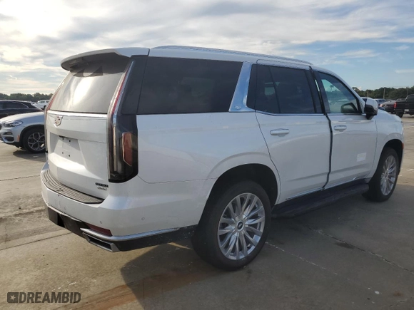 2023 Cadillac Escalade 4WD Premium Luxury with VIN 1GYS4BKL2PR422237, listed as a Copart auction lot 73868994 with 13,493 mi miles and Salvage Title. Bid and sale history available at carsss.com. Image 3.
