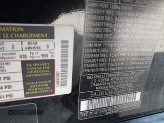 2016 Land Rover Range Rover Sport HSE with VIN SALWR2VF4GA641867, listed as a IAAI auction lot 42729150 with 127,164 mi miles and . Bid and sale history available at DreamBid. Image 9.