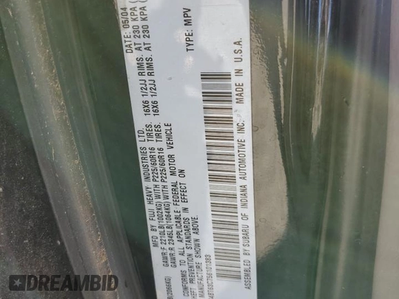 2005 Subaru Baja Turbo z VIN 4S4BT63C756101383, wystawiony jako Copart lot #57181575 z przebiegiem 129 848 mil mil oraz Tytuł czysty. Historia ofert i sprzedaży dostępna na DreamBid. Obrazek 12.